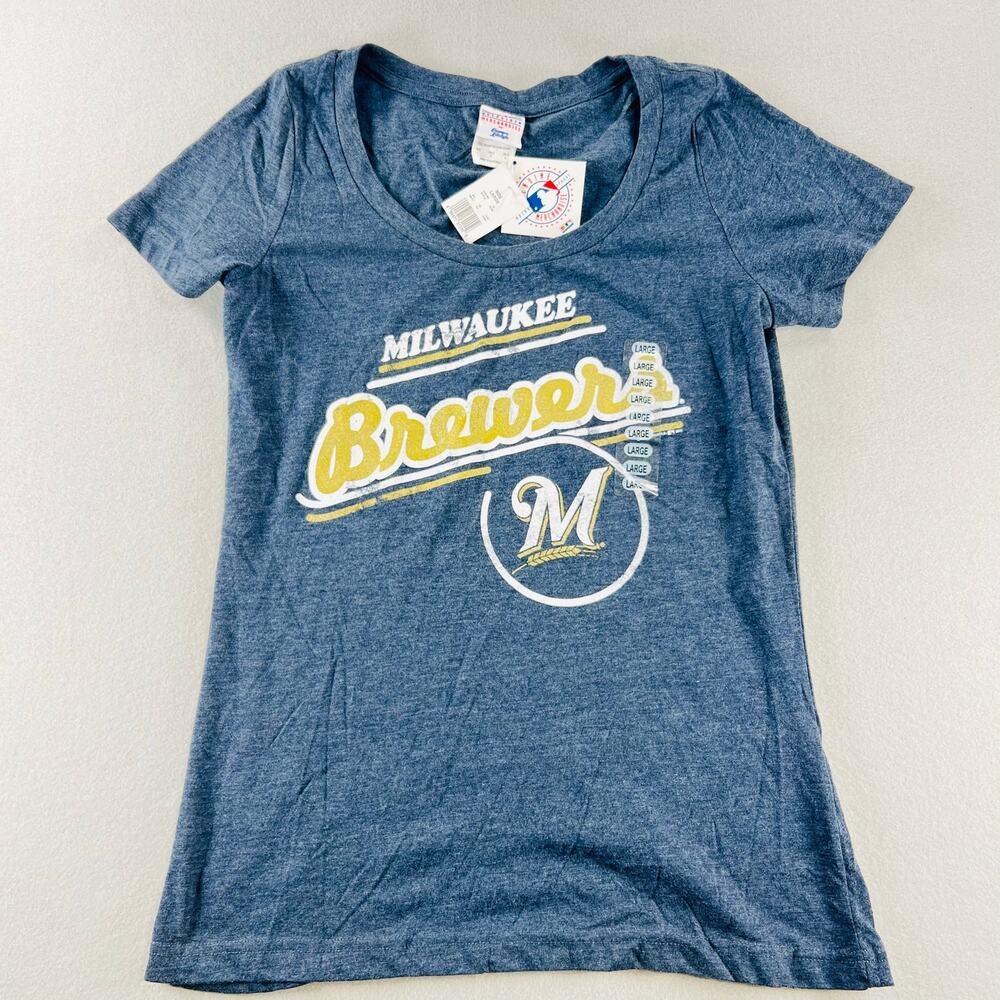 NWT MLB Milwaukee Brewers Graphic Scoop Neck T-Shirt Size L